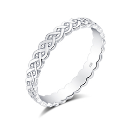Braid Designed Silver Ring NSR-3933
